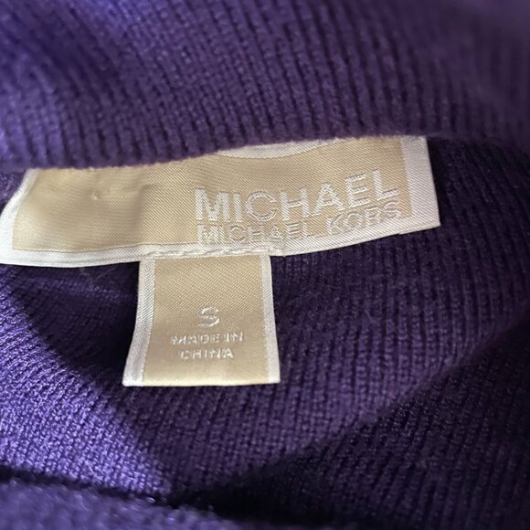 Michael Kors Oversized Sweater Dress Purple Turtleneck Cozy Fall Minimalist SZ S - Picture 3 of 9